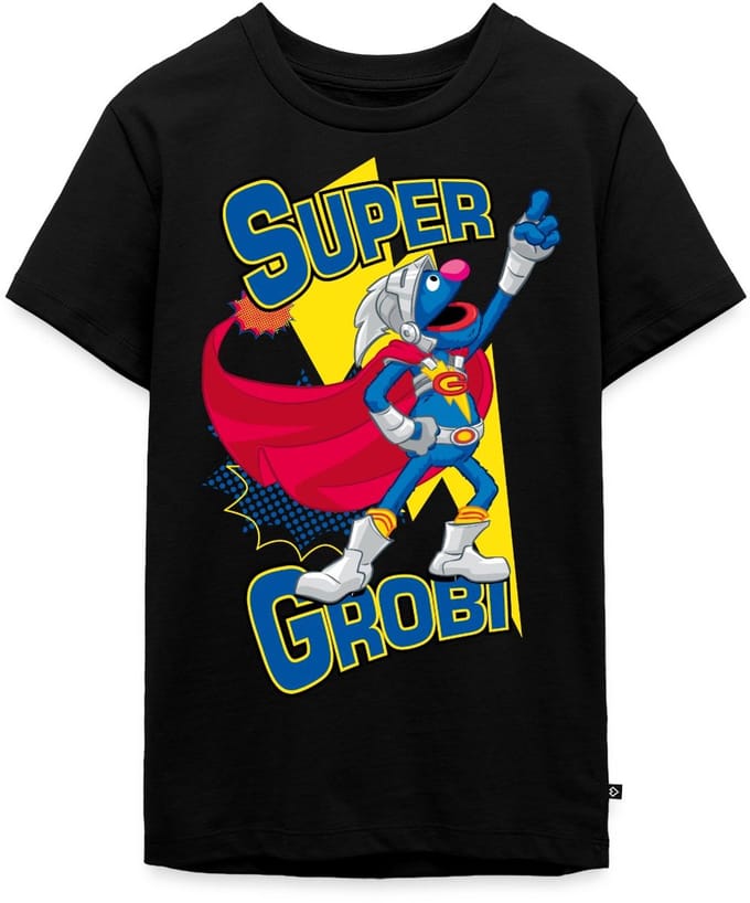 Sesamstraat Super Grobi Superheld Premium T-Shirt Tiener