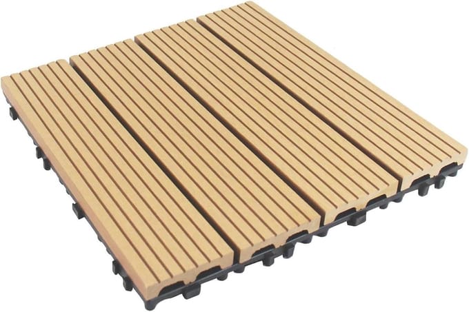 Composiet Terrastegels - Vloertegels Buiten - Tuin Aankleden - Snap-Lock Ontwerp - 9 Stuks - Bruin