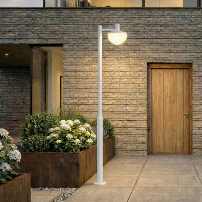 Lucande LED buitenlamp Toras, lichtgrijs, 1-lamp, CCT-dimbaar