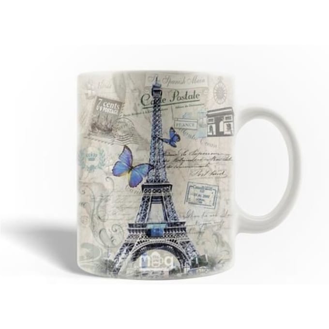 Mug en Céramique La Tour Eiffel Papillons violets Paris France