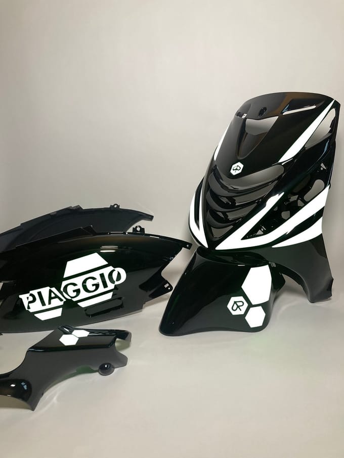 Piaggio Zip Stickerset - Hexa - Wit