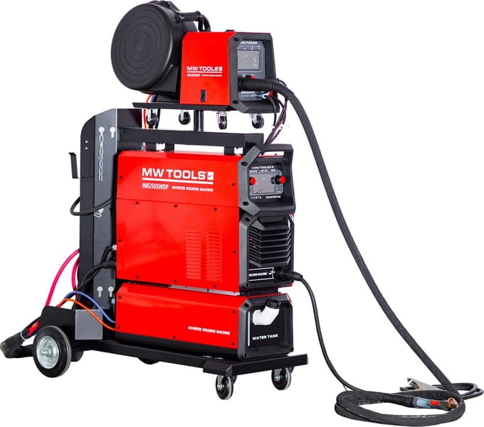 Industrieel lasapparaat 400V dubbel puls MIG 500A met koeler MW Tools MIG505WDP