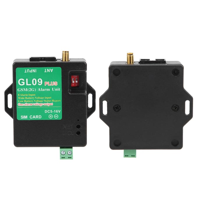 GL09PLUS 8?Alarme GSM 850/900/1800/1900 MHz avec alerte SMS pour la sécurité des entrepôts green