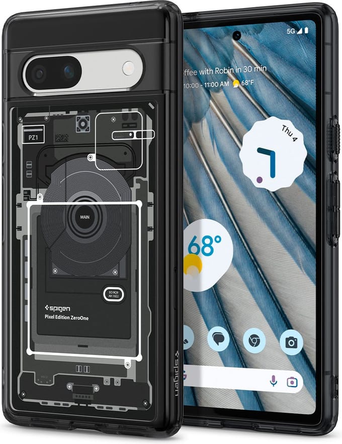 Spigen Ultra Hybrid Geschikt voor Google Pixel 7a - Back Cover - Zero One - Zwart