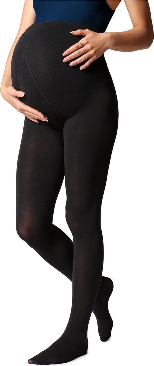 Be Mammy Dames Panty - Zwangerschapspanty - 100 DEN - Medium gloss - Polyamide - BE-GI-1120 - Zwart - M