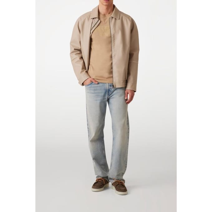 GUESS Ss Cn Sprayed Flock Travertine Sand Taglia: S | Magliette basic Outlet | Uomo | Marrone