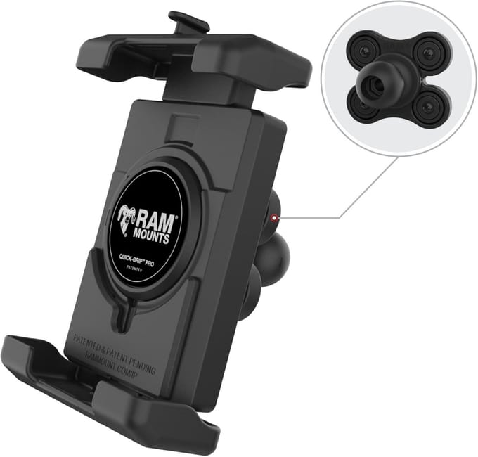 Quick-Grip™ Pro XL Telefoonhouder met Kogel en Trillingdemper RAM-HOL-PD7BVU