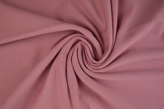 French terry stof - Donker oud roze - 10 meter