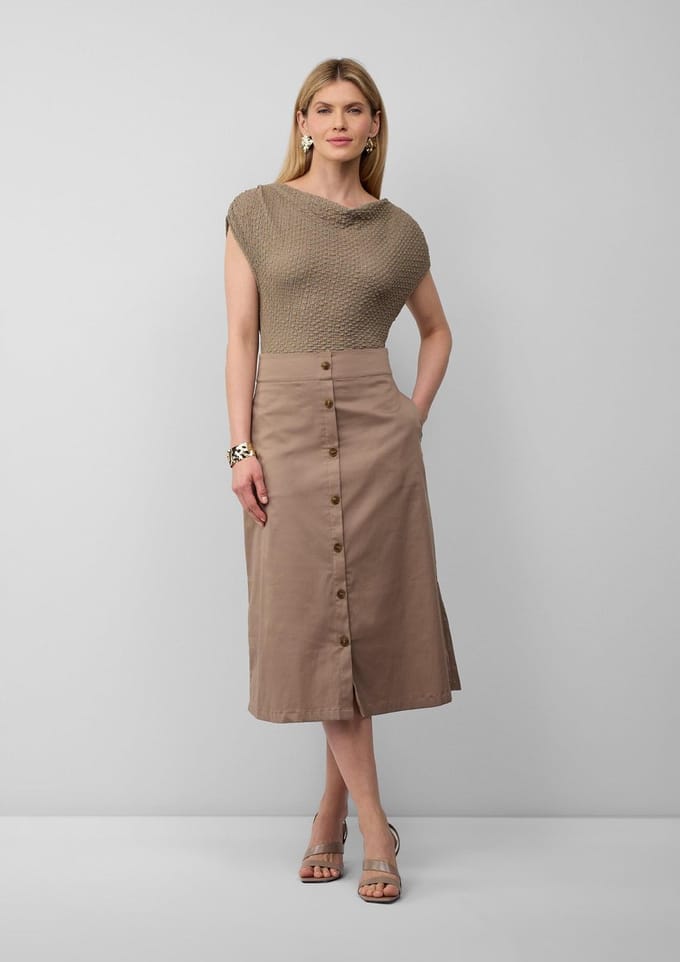 s.Oliver BLACK LABEL - Rok - Maat 44 - Vrouwen - 8438 BROWN - katoen