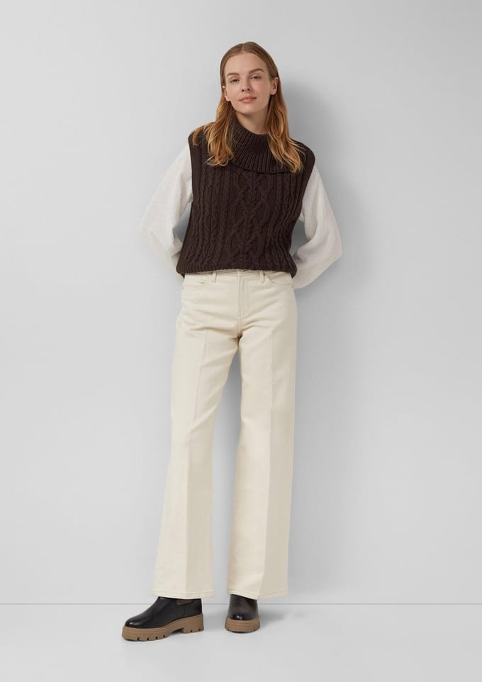 s.Oliver - female - Suri jeans / normale pasvorm / halfhoog / wijde pijp / sweat denim