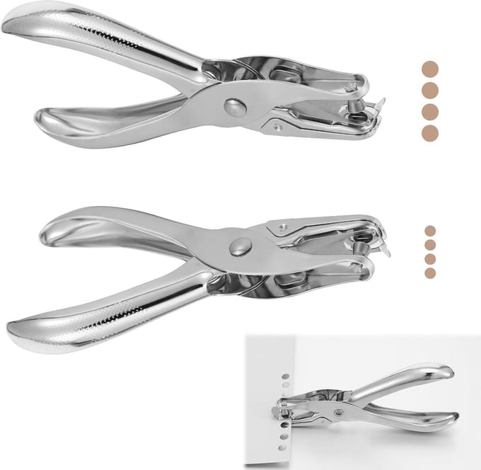 1/4 inch perforator en 1/8 inch klein perforator, 8 vel capaciteit