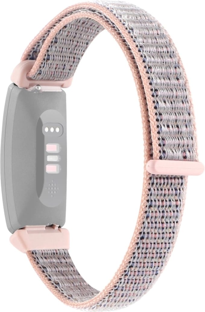 Nylon bandje - geschikt voor Fitbit Inspire 2 / Ace 3 - roze