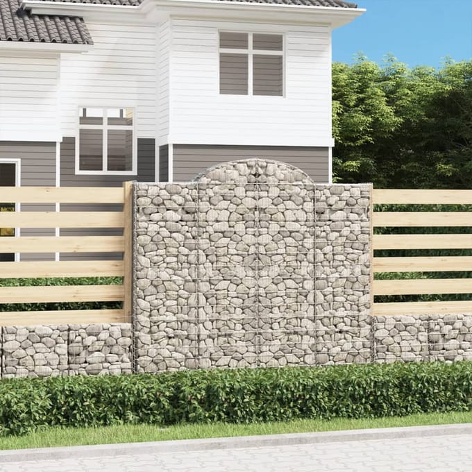 vidaXL - Schanskorven - 7 - st - gewelfd - 200x50x180/200 - cm - ijzer