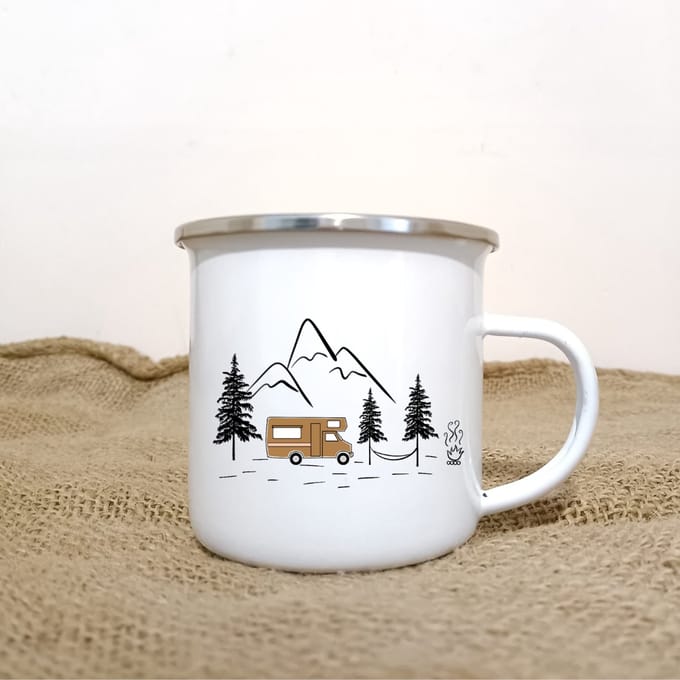 Beker - campingbeker - Camper kleur - duurzaam - emaille beker – CamperHomie