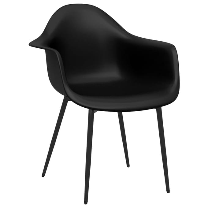 vidaXL - Eetkamerstoelen - 4 - st - PP - zwart