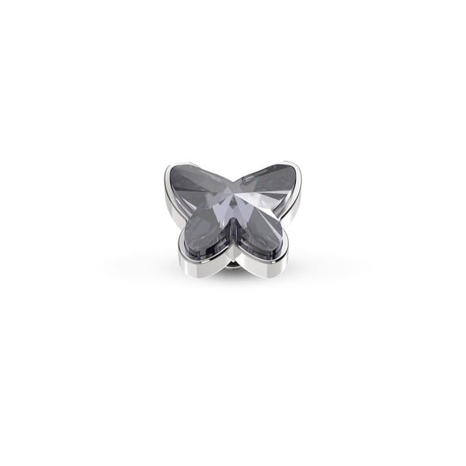 Melano Twisted Butterfly Steentje Crystal Silver Night Zilver