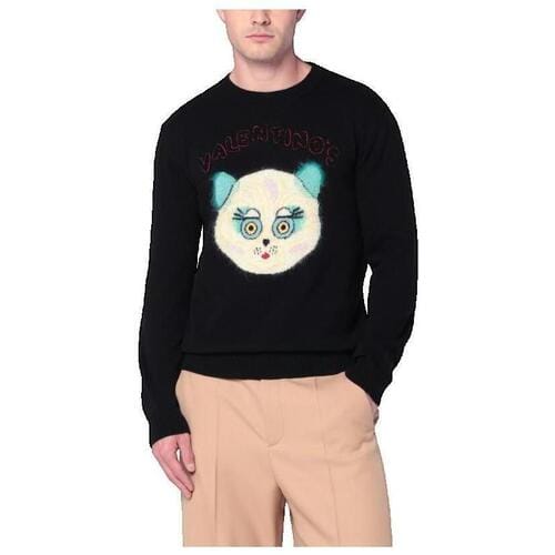 Trui Valentino Bags Pull noir avec patch Le Chat de la Maison