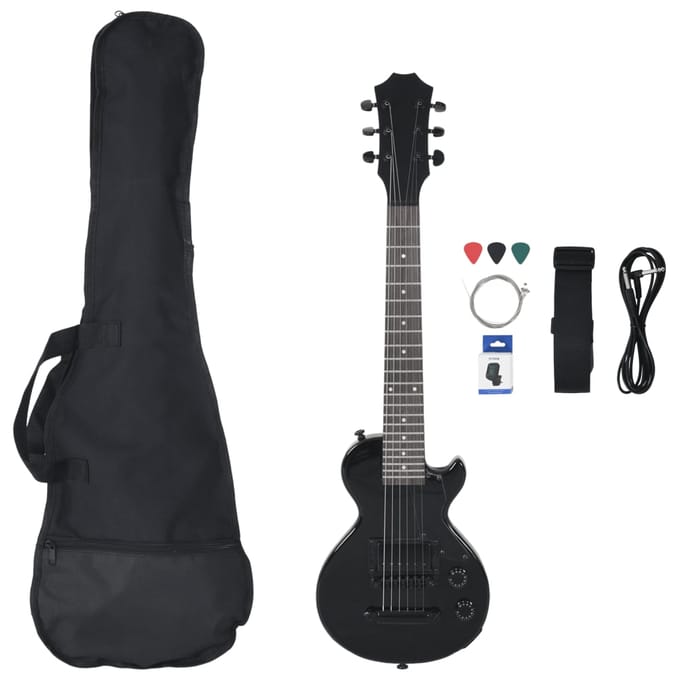 vidaXL Gitaar voor beginners elektrisch met tas 3/4 30" zwart