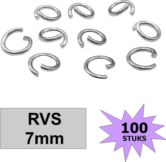 Fako Bijoux® - Jump Ring - Oogjes - Ringetjes - Sieraden Maken - RVS - 7mm - 100 Stuks