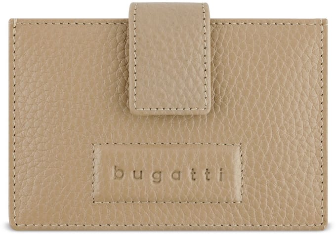 Bugatti Elsa Kredietkaart etui RFID-bescherming Leer 11 cm - 5 Sleuven - sand