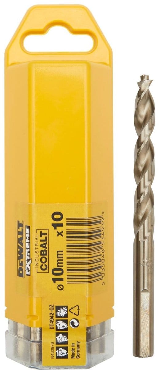 DeWALT 10.0mm Industrial Cobalt Boor HSS (10 stuks) - DT4942