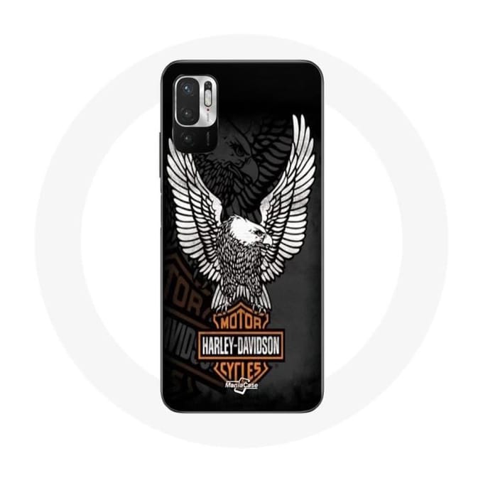 Coque - Harley Davidson - Xiaomi Redmi Note 10 5G - Souple - Noir - Aigle logo