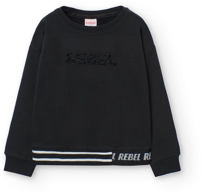 Boboli Fleece Stretch Trui Zwart 4 Years Meisje