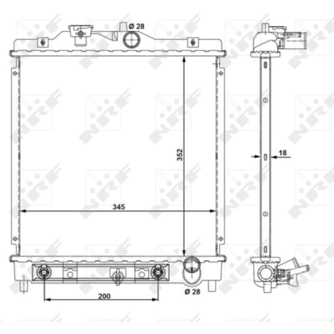 Radiator, motorkoeling NRF 516355