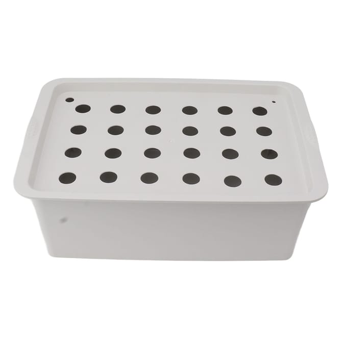 24 Gaten Grijs Hydroponisch Systeem Kweekbox met Timer Zuurstofpomp Hydroponisch Systeem Plantenbak VS gray
