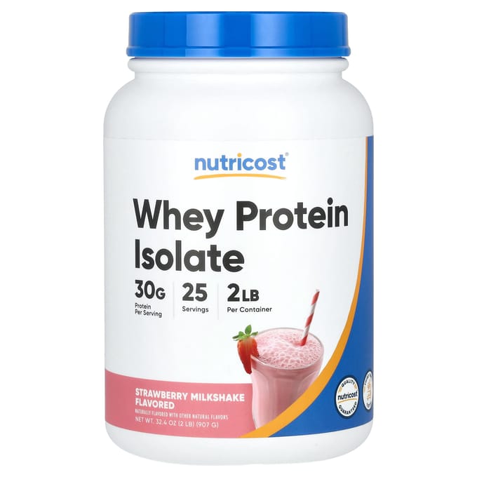 Nutricost, Isolat de Protéine de Whey, Milk-shake à la Fraise, 907 g (2 lb)