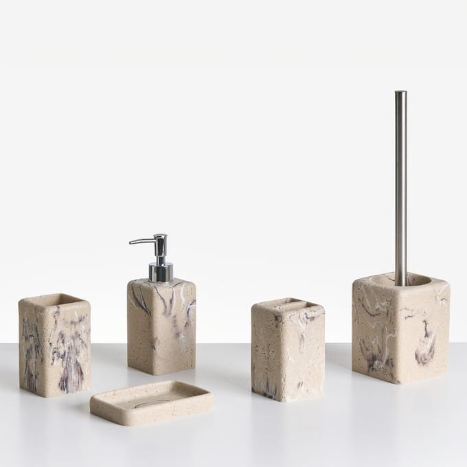 VILCANOTA - Badkameraccessoireset - Beige - Polyresin