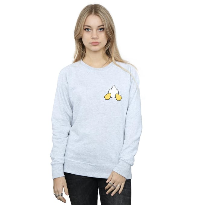 Disney Dames/Dames Donald Duck Rugzijde Borstprint Sweatshirt (Sportgrijs)