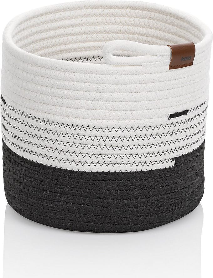 Mand, 23 x 20 cm, Rond, Wit/Zwart - Kela |Hedda