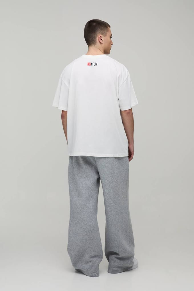 Oversized Nflpa Lamar Jackson Licentie Bedrukt T-shirt | White | Size Medium