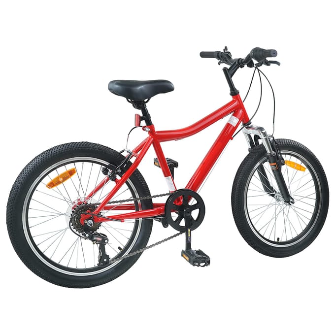 vidaXL - Kinderfiets - 24 - Inch - 6-Snelheid - voor - 8-12 - jaar - oud - Rood
