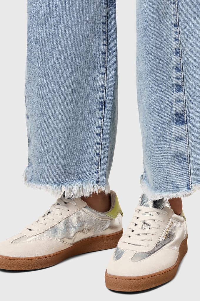 AllSaints Thelma Met Sneaker Silver/off White Maat: 37 | Sneakers Outlet | Dames | Zilver