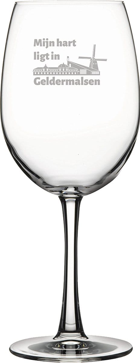 Gegraveerde Rode wijnglas 58cl Geldermalsen