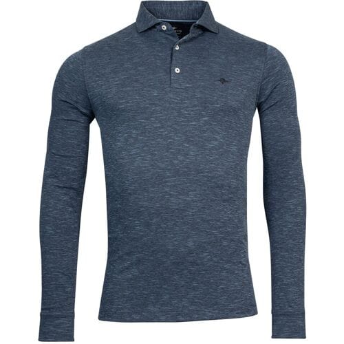 Baileys Polo 2Tone Slub Interlock Long Sleeve Navy / male