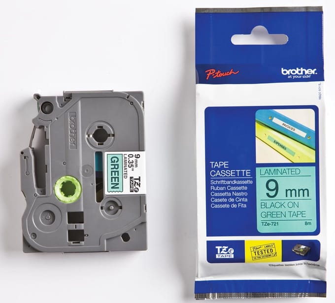 TZ-721 9mm - black on green - laminated(8m)