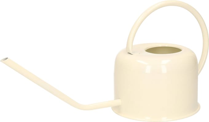 Plantengieter retro - rvs metaal - creme wit - 1100 ml - Gieters voor binnen