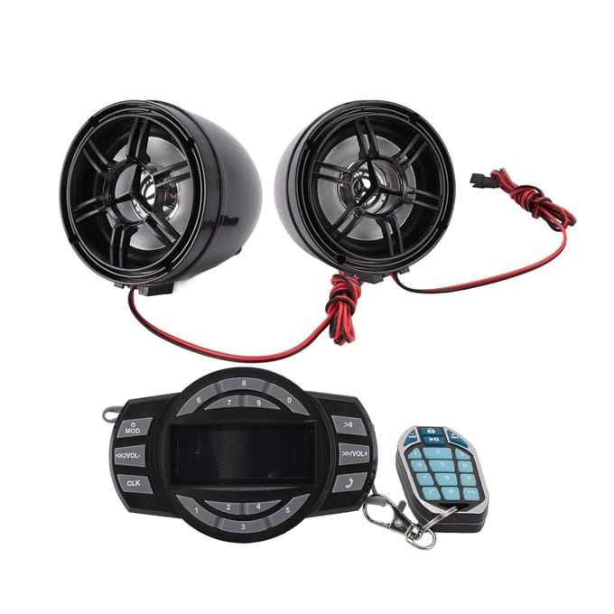 3 Inch Bluetooth Motorfietsluidsprekers 16 Knops Afstandsbediening Anti-Diefstal Waterdicht Motorfietsgeluid black