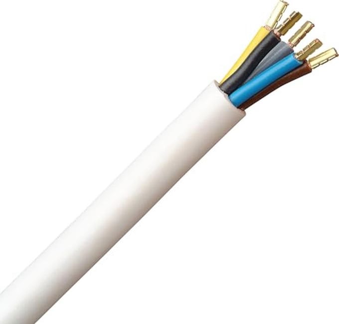 Fornuisaansluitkabel H05 VV-F 5G, 2,5 mm², 2 m, wit