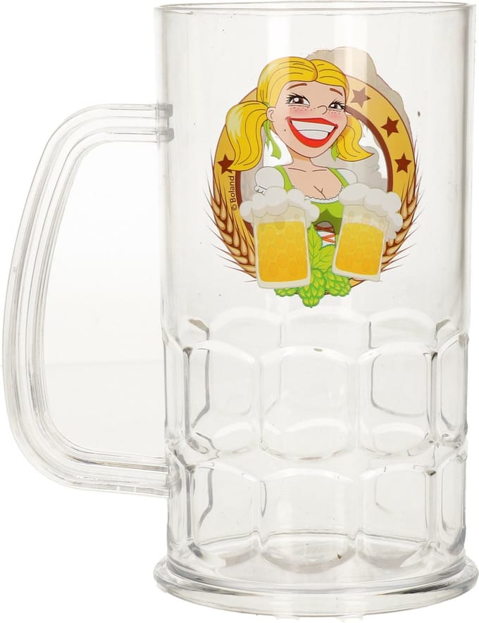 Boland Bierfeest / Oktoberfest bierpul / bierglas - plastic - 400 ml - onbreekbare bierglazen