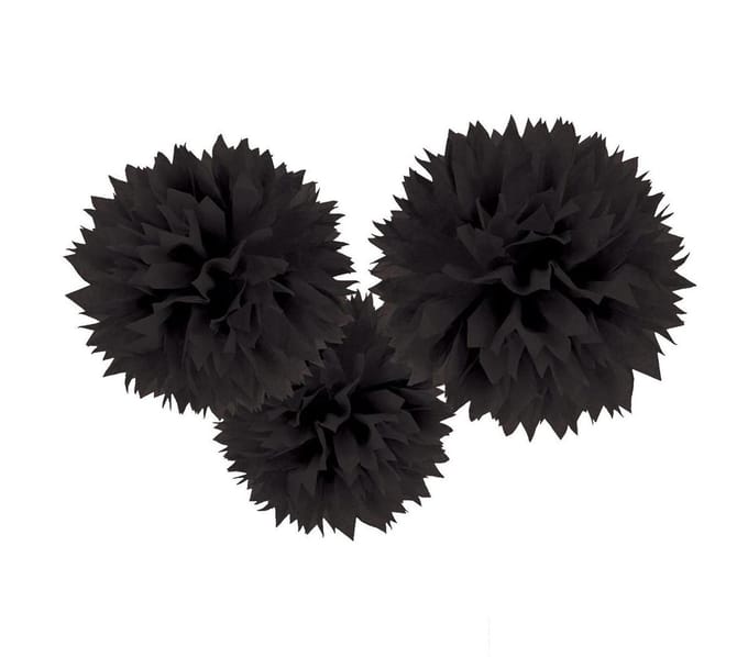 Amscan Pompoms Feestdecoratie 40,6 Cm 3 Stuks Zwart