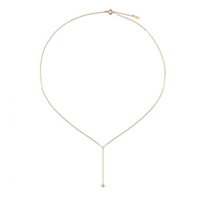 Jackie Falling Star Y-Necklace 14 Karaat Goud 38