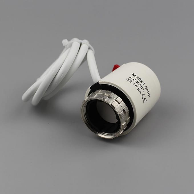 Thermische actuator AC 230V Normaal gesloten Elektrische actuator M30 * 1.5 Draad voor Vloerverwarming Thermostaat wit