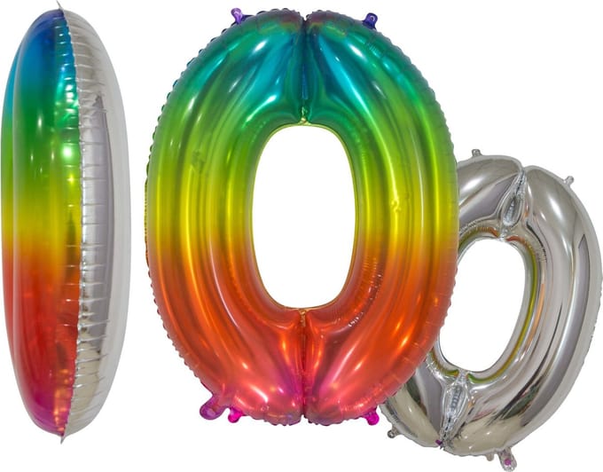 Folieballon 30" nmr. 0 - Transparant Regenboog