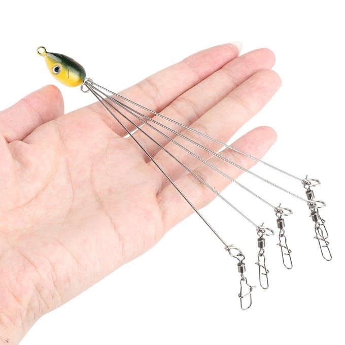 5 Armen Alabama Paraplu Jig Head Visrig Aas Vislokmiddelen Met Wartels(3#) gray