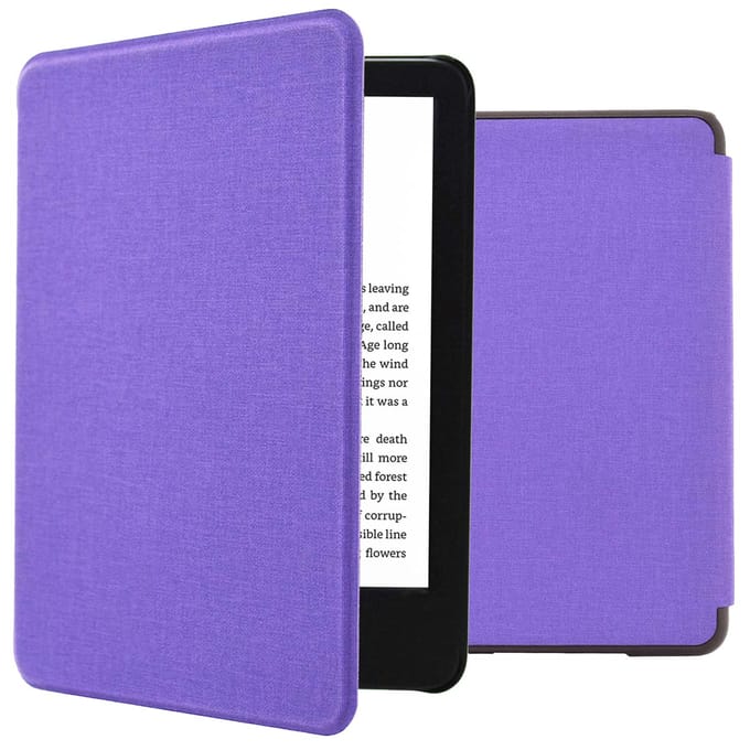 imoshion Canvas Sleepcover Bookcase voor de Amazon Kindle (2024) / Amazon Kindle (2022) 11th gen - Paars