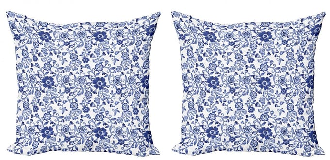 ABAKUHAUS Aquarel Kussenhoezen – 2x60 cm – Dubbelzijdig bedrukt – Multicolor